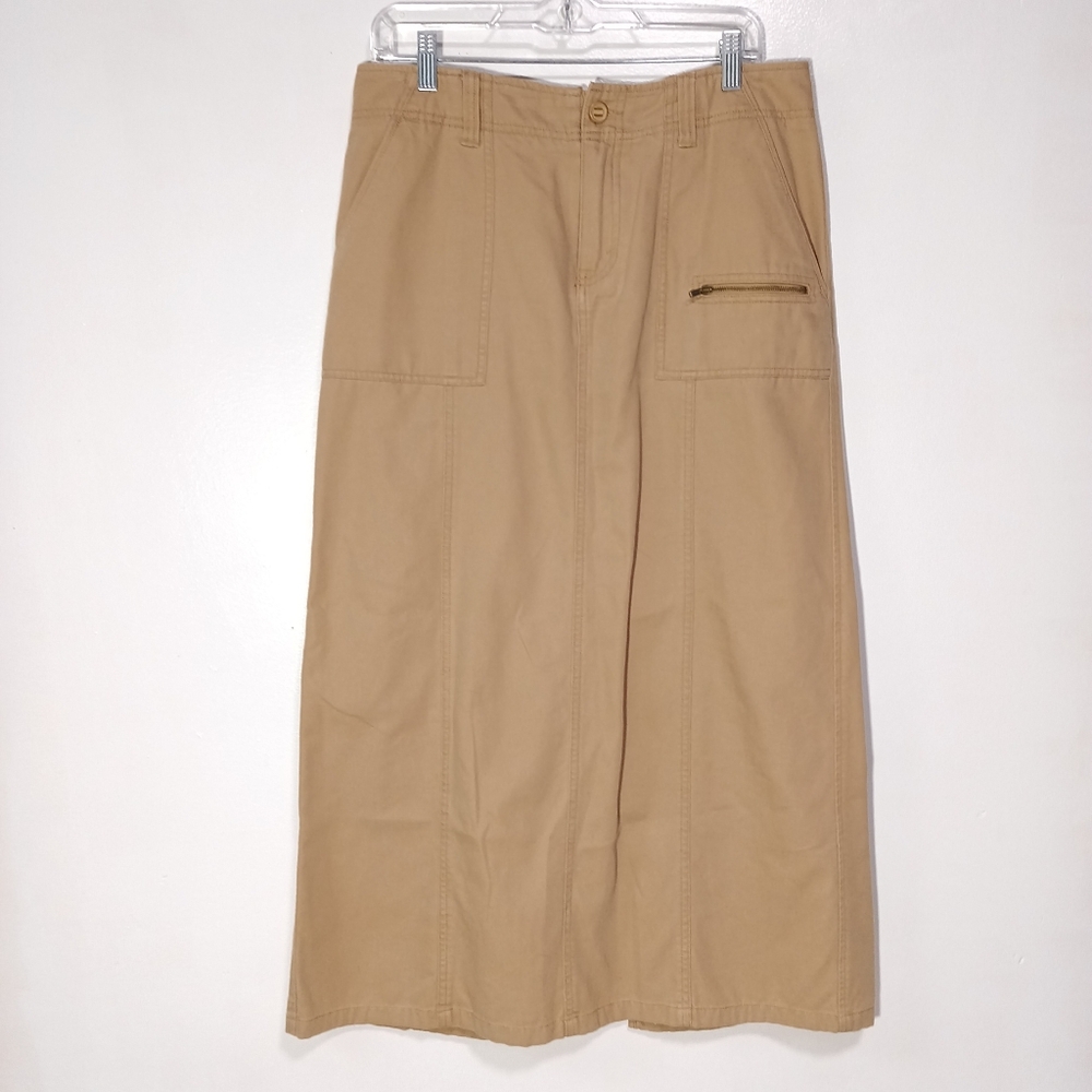 Eddie Bauer Khaki Maxi Skirt with Pockets
